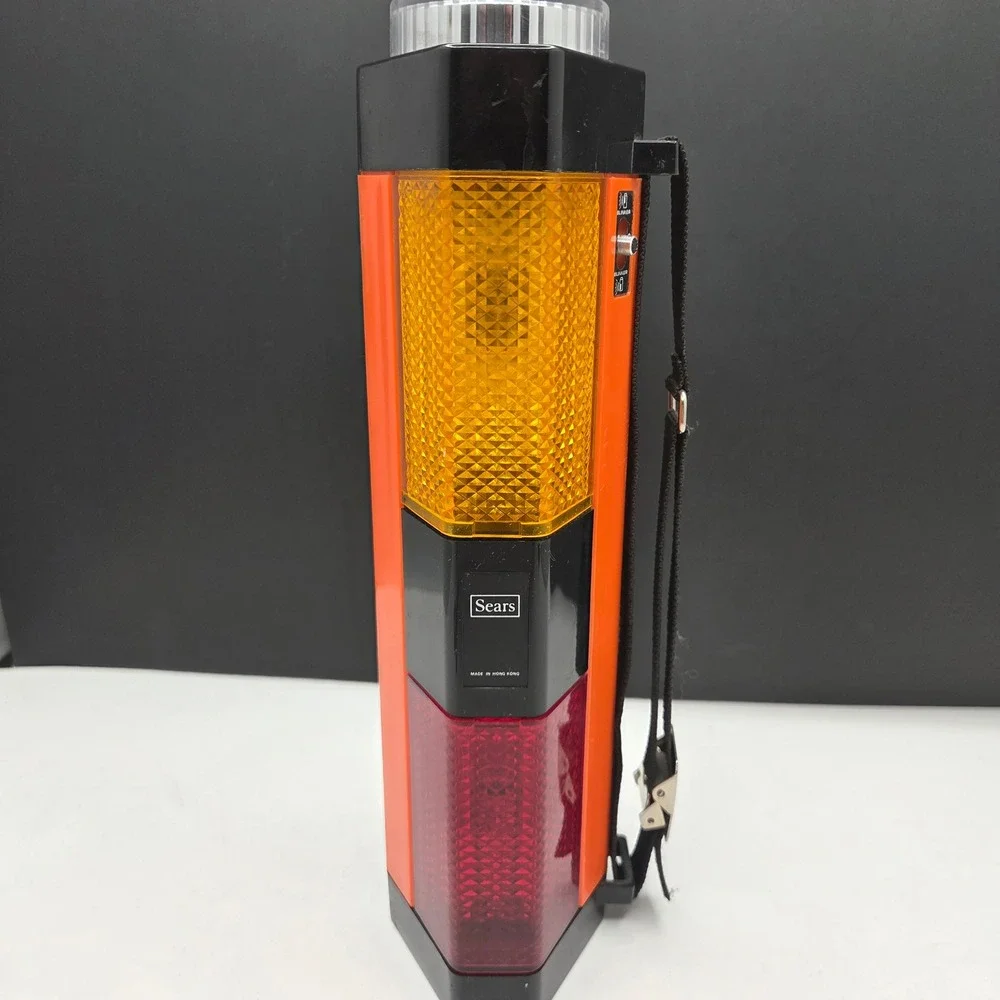 Vintage Sears Emergency Lantern Multi-Function 12V Fluorescent Orange Blinker